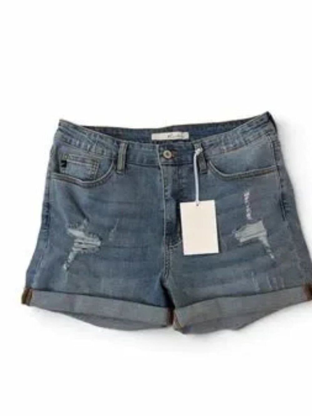 KanCan Distressed Cuffed Denim Shorts Size 11/29 NWT